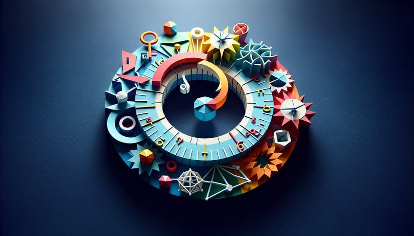 Paper art promoting a trivia quiz about the unit circle for high school trigonometry students.