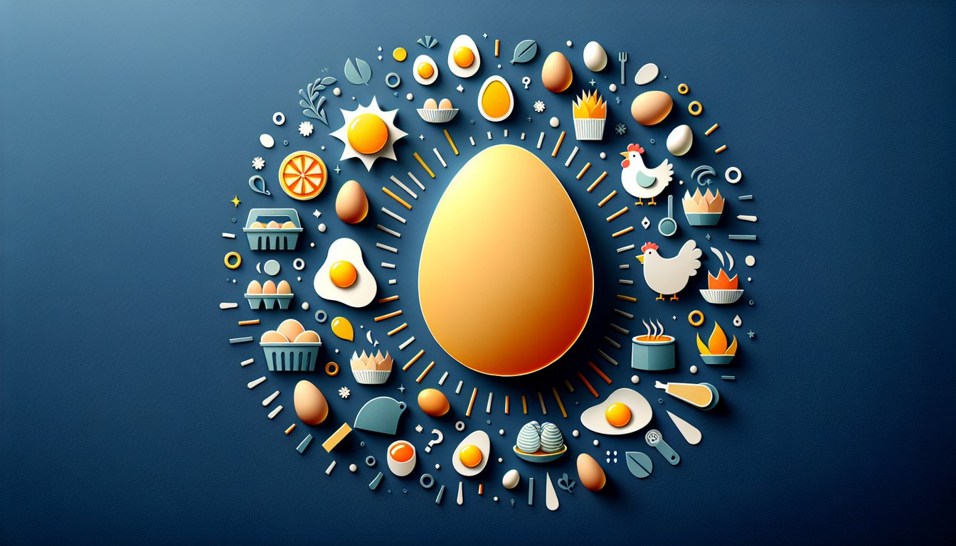 Colorful paper art displaying various eggs for an Egg Knowledge Quiz.