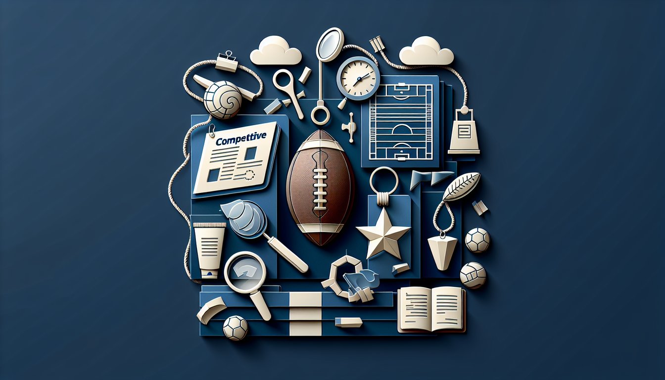Paper art showing coaches play diagrams football icons scoreboard on dark blue for Cincinnati Bearcats history quiz