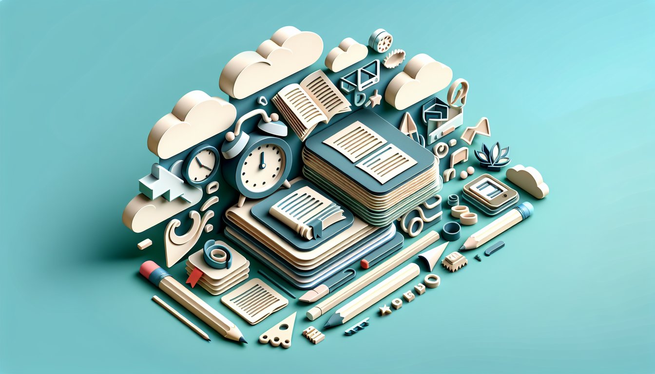 Paper art grammar quiz simple past vs simple present colorful letters pencil on teal background.