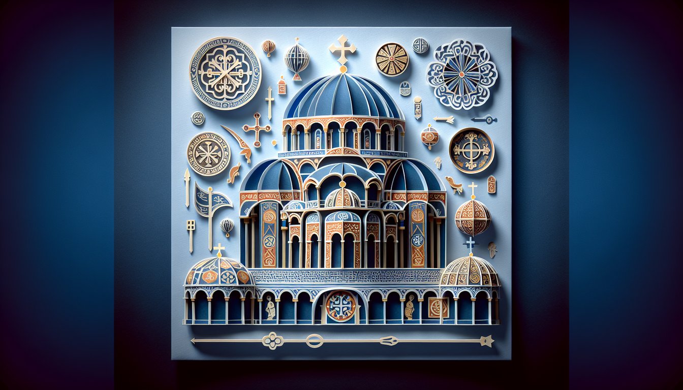 3D voxel art depicting the historical timeline of the Byzantine Empire AD 284-717.