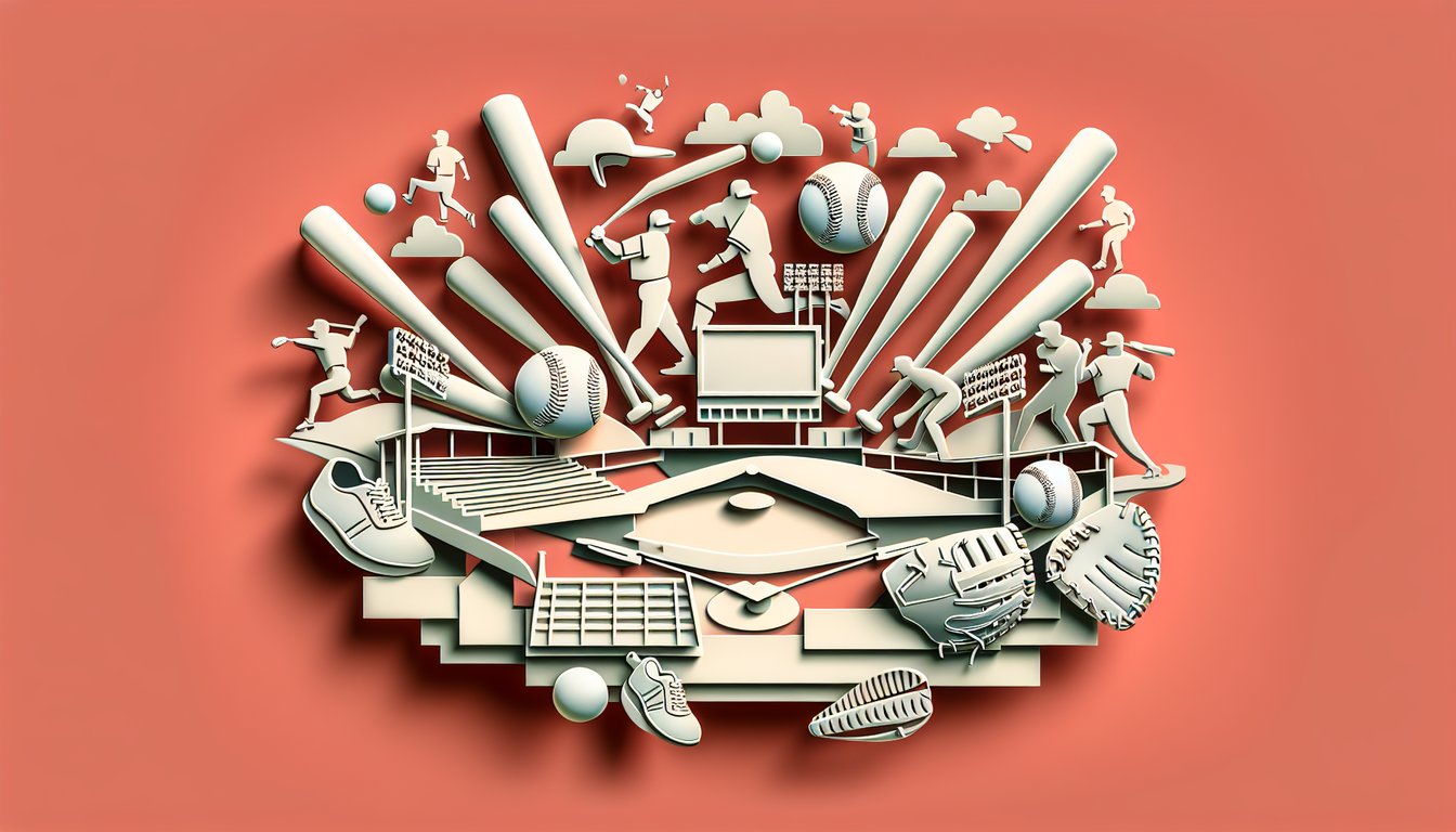 Paper art illustration for LA Dodgers trivia quiz featuring legendary players and Brady Bunch cameo on coral background