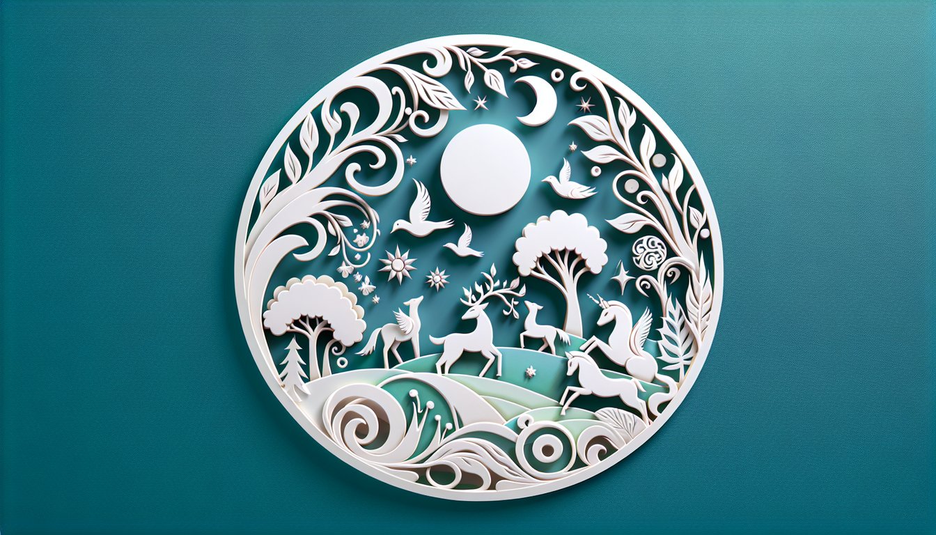 Paper art illustration with fairies forest elements quiz banner for A Midsummer Nights Dream Acts 1-3 on teal background