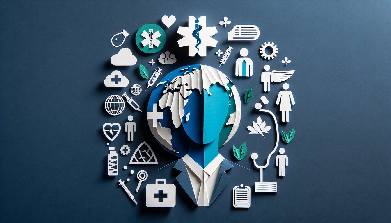 3D voxel art representing International Health course, showcasing global healthcare concepts