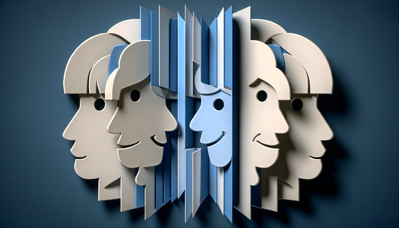 Paper art illustration for friendship vibes quiz on dark blue background