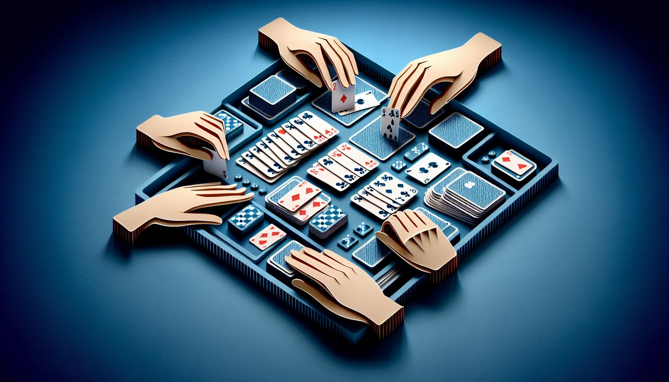 Paper art illustration for a bridge trivia quiz on a dark blue background