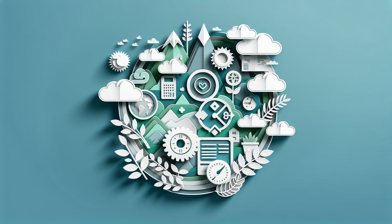 paper art illustration quiz sheet pencil key icons on teal background, test Wordly Wise 10 vocabulary and reinforce learning