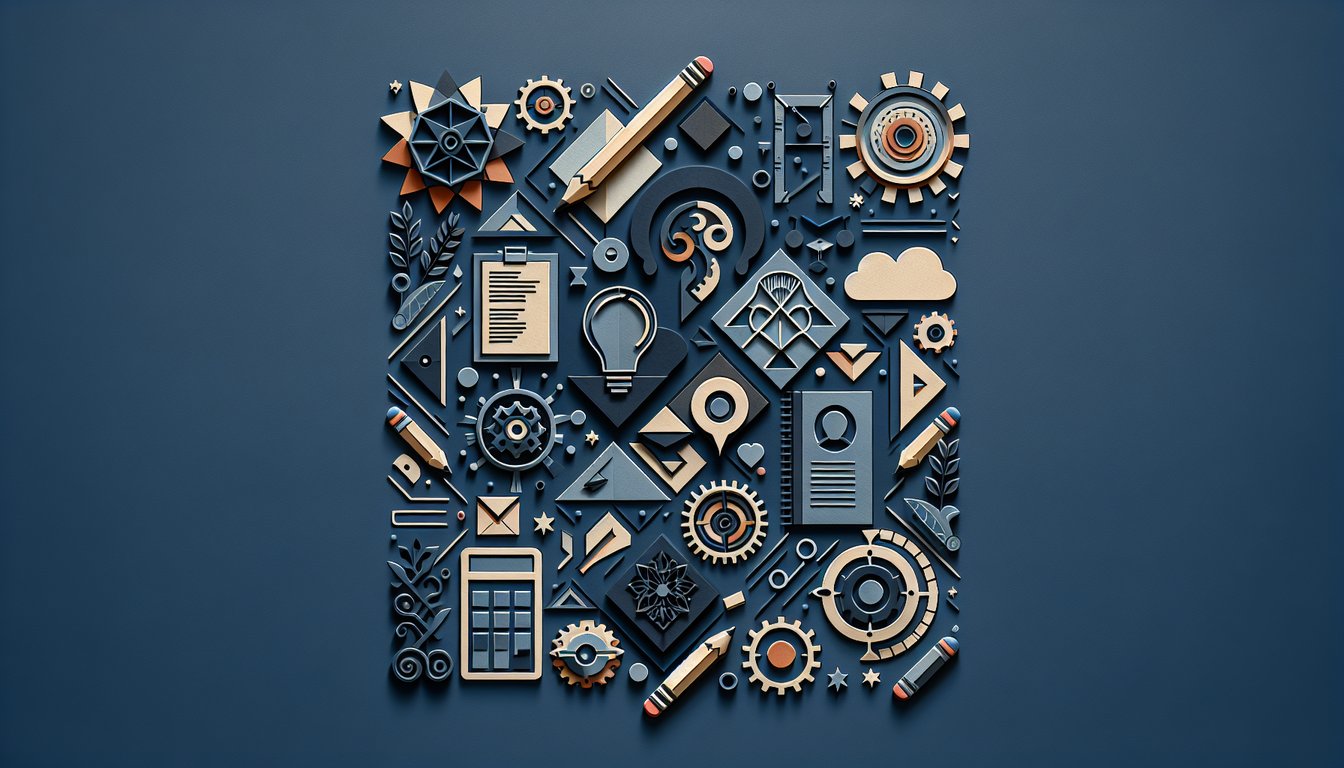 Colorful paper art promoting Illustrator Certification Challenge practice quiz for students.