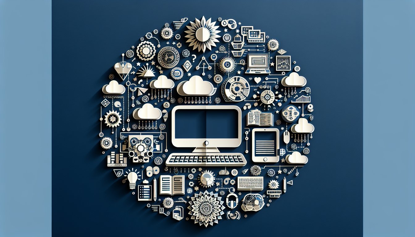Paper art promoting PCT Exam Power-Up, an interactive quiz for high school computer tech students.