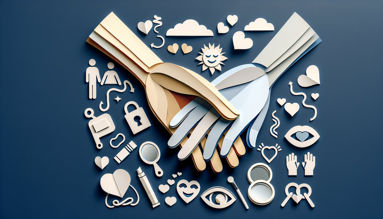 Paper art illustration for a Best Friends Forever quiz on a dark blue background