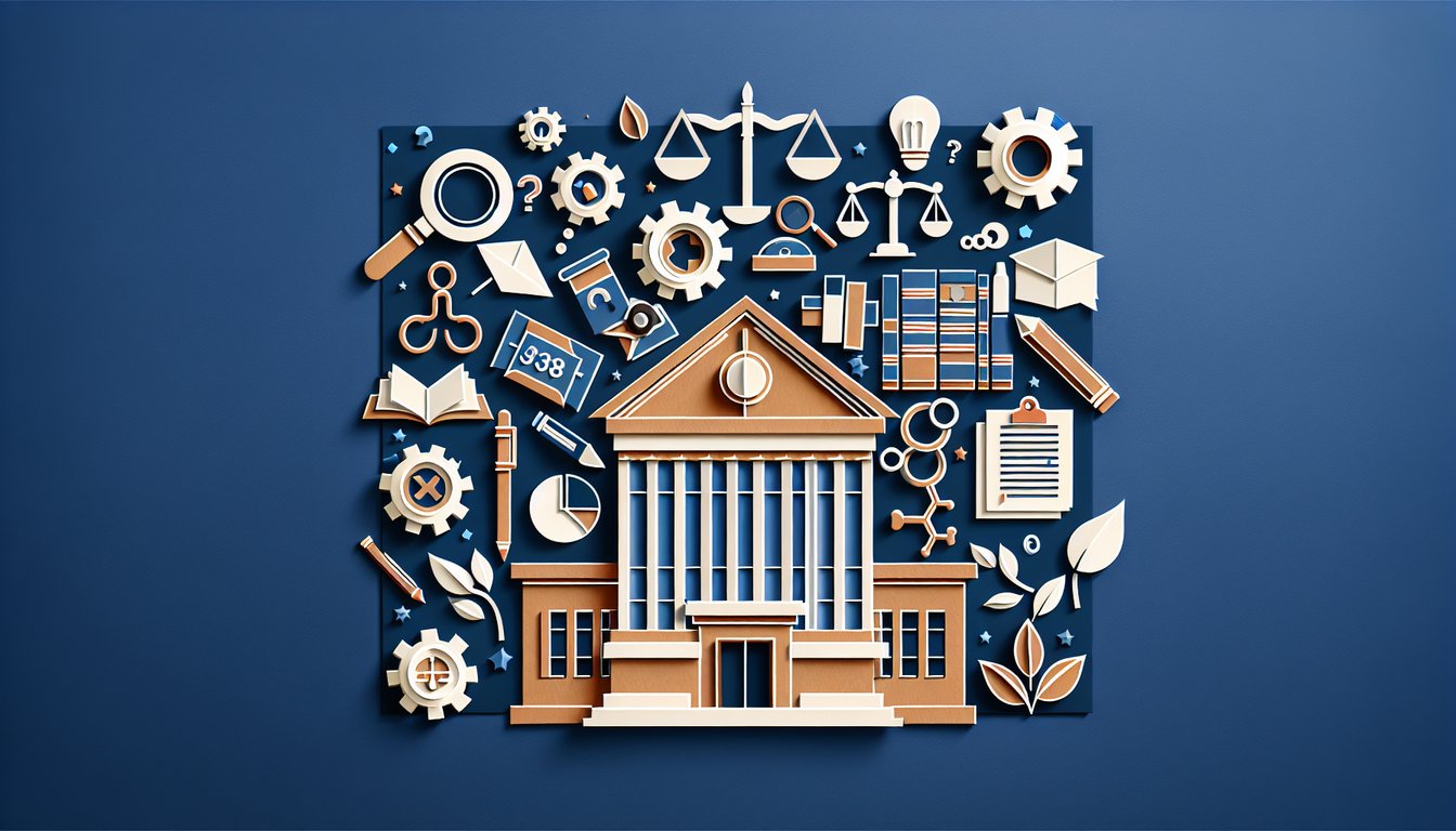 Paper art depicting a Law School Showdown trivia quiz for law students.