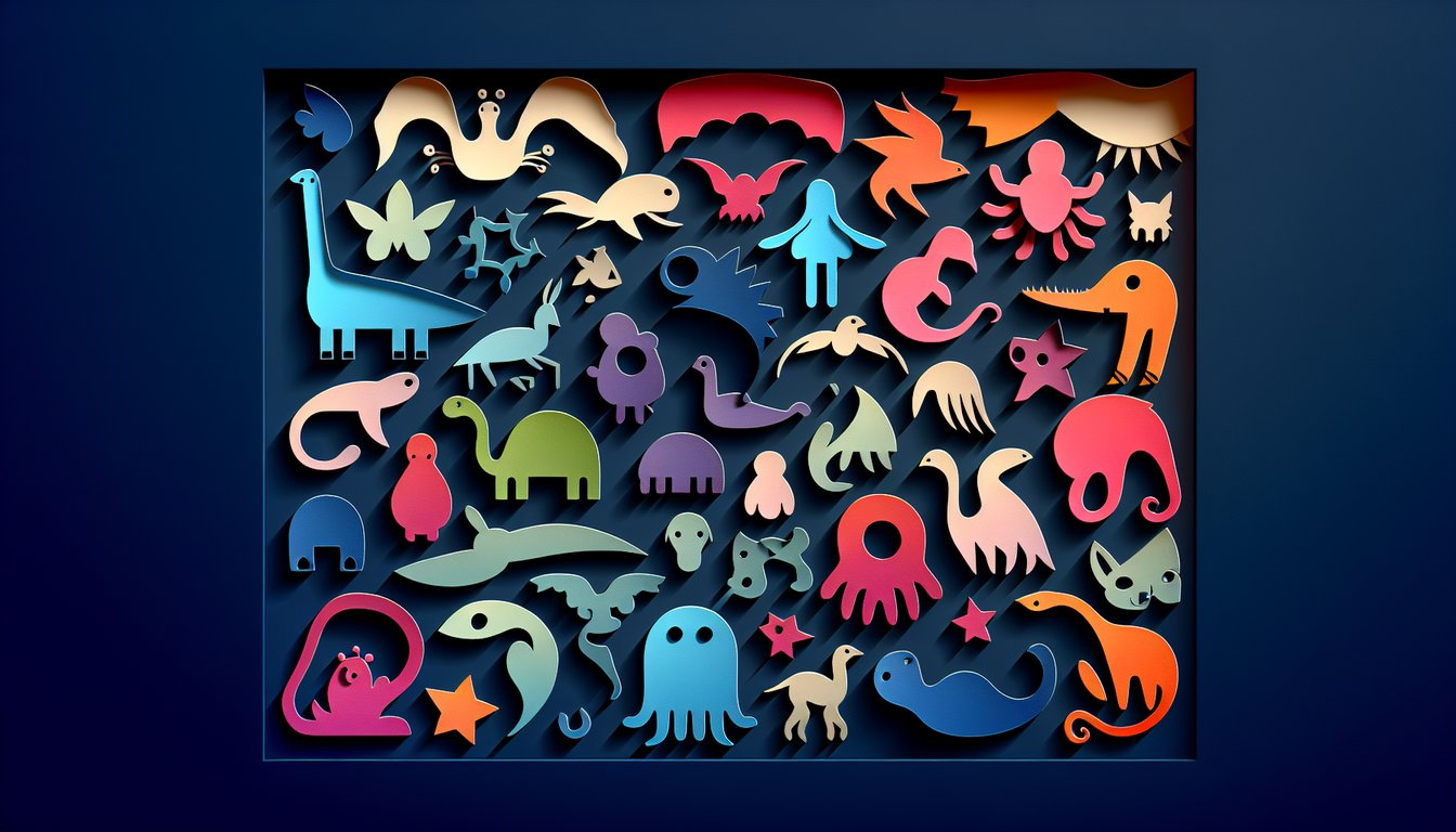 Paper art illustration for Pokemon picker quiz on a dark blue background
