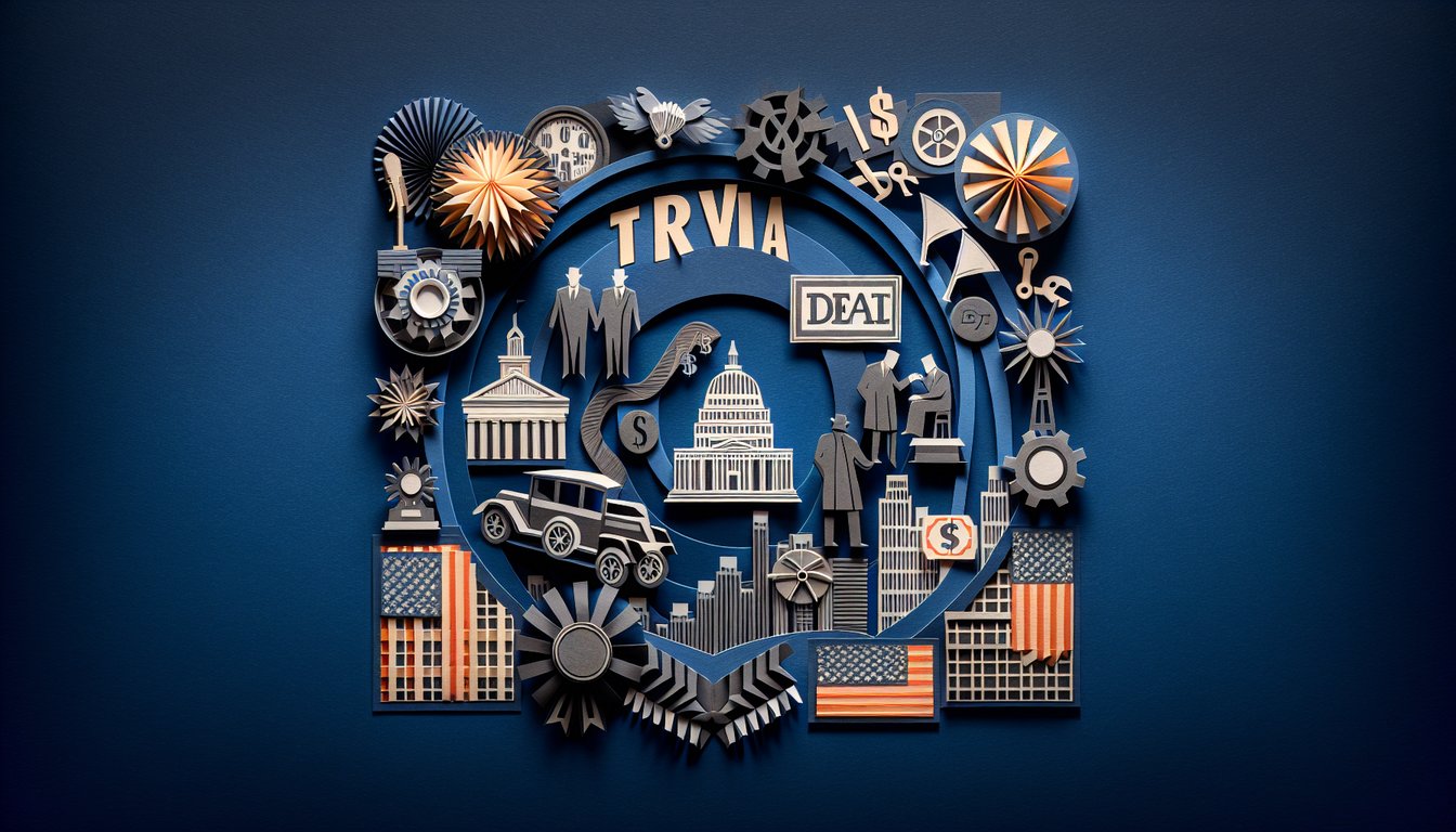 Interactive history quiz on Depression to New Deal period in paper art form for high school students.
