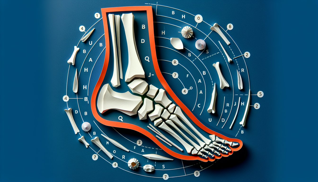 Paper art illustrating Foot Bone Frenzy, a trivia quiz for high school biology students.