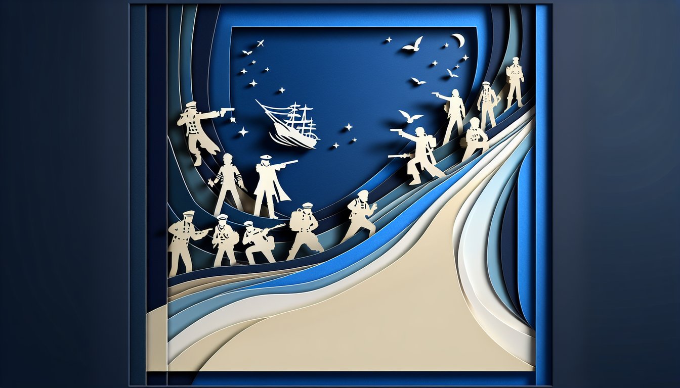 Paper art Bleach Captains on dark blue backdrop inviting free personality quiz to reveal ideal character boyfriend