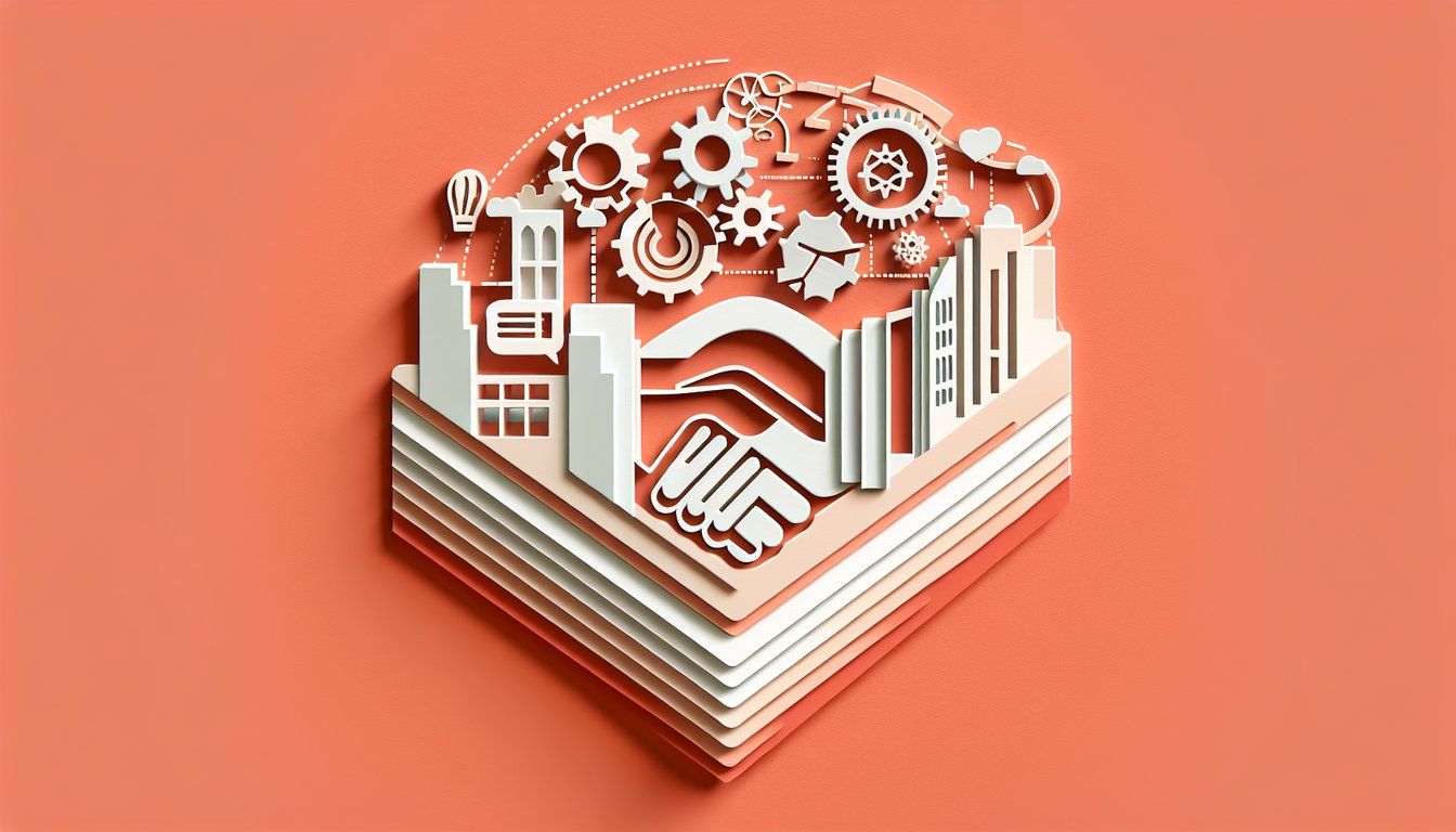 Paper art illustration with quiz invitation on coral background featuring group mechanisms structure culture concepts.
