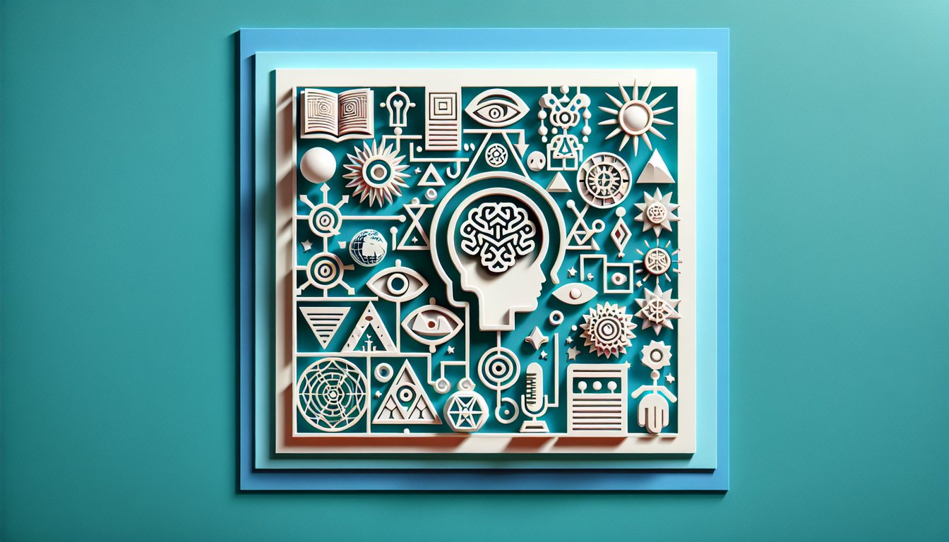 Paper art illustration of quiz about The Cult with teal background stylized text hits history cult classics and band icons