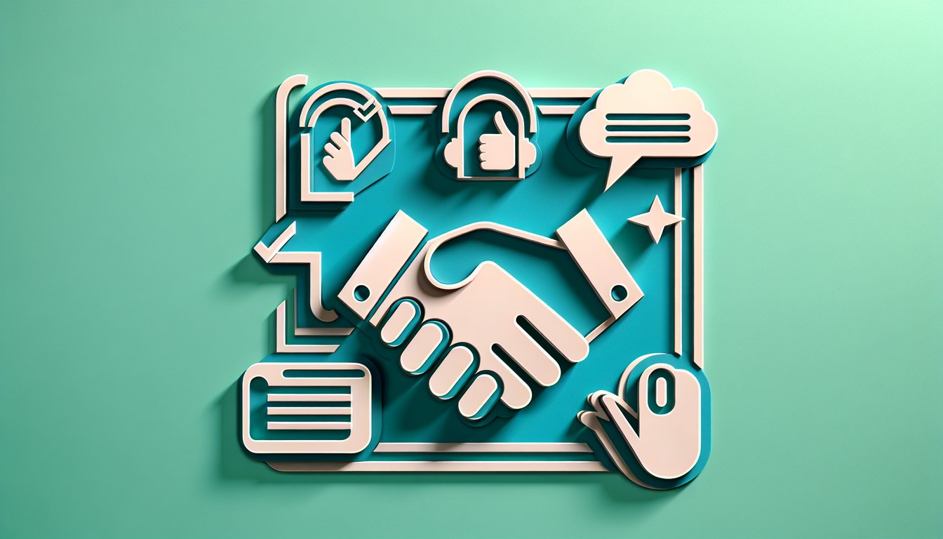 Paper art illustration for free netiquette quiz on online manners etiquette and digital communication on teal background