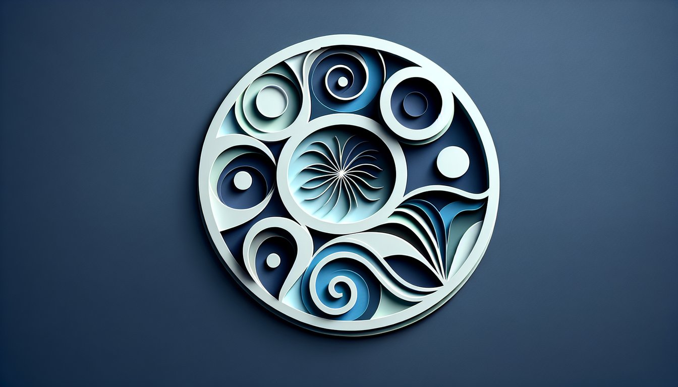 Paper art head silhouette with five colorful layers representing the big five personality traits on dark blue background
