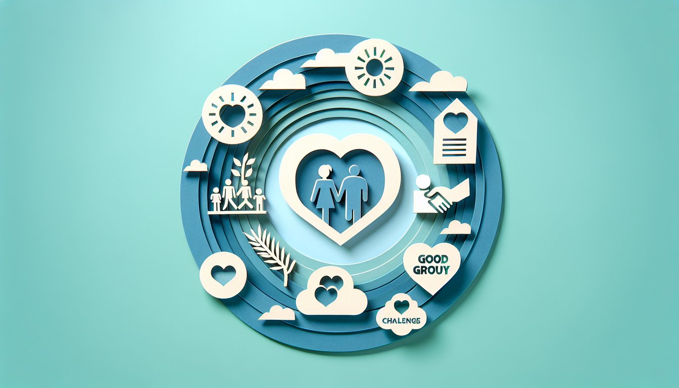 Paper art illustration for Good Boyfriend Quiz on a teal background