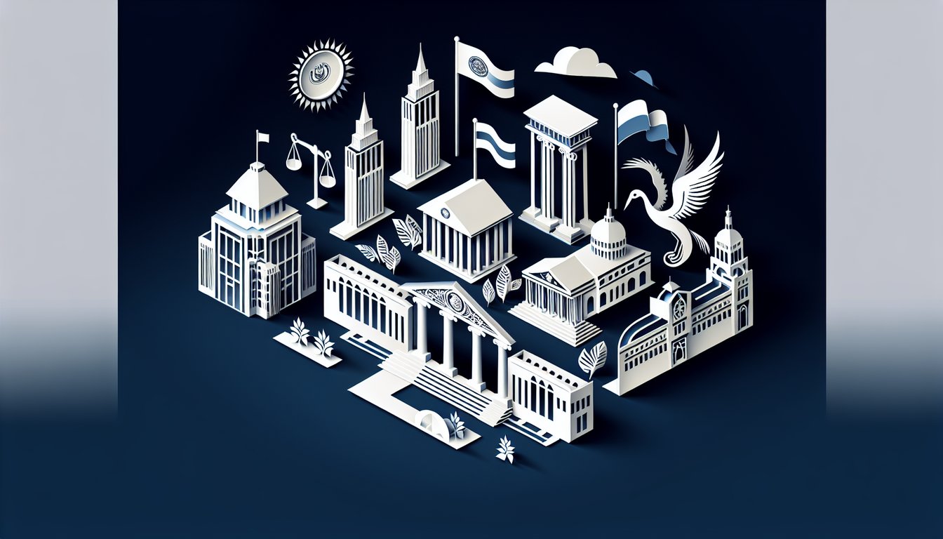 3D voxel art representation of Gov and Pol of Latin America course material