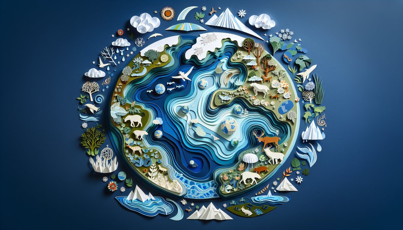 3D voxel art showcasing the concept of Water in the Global Environment course