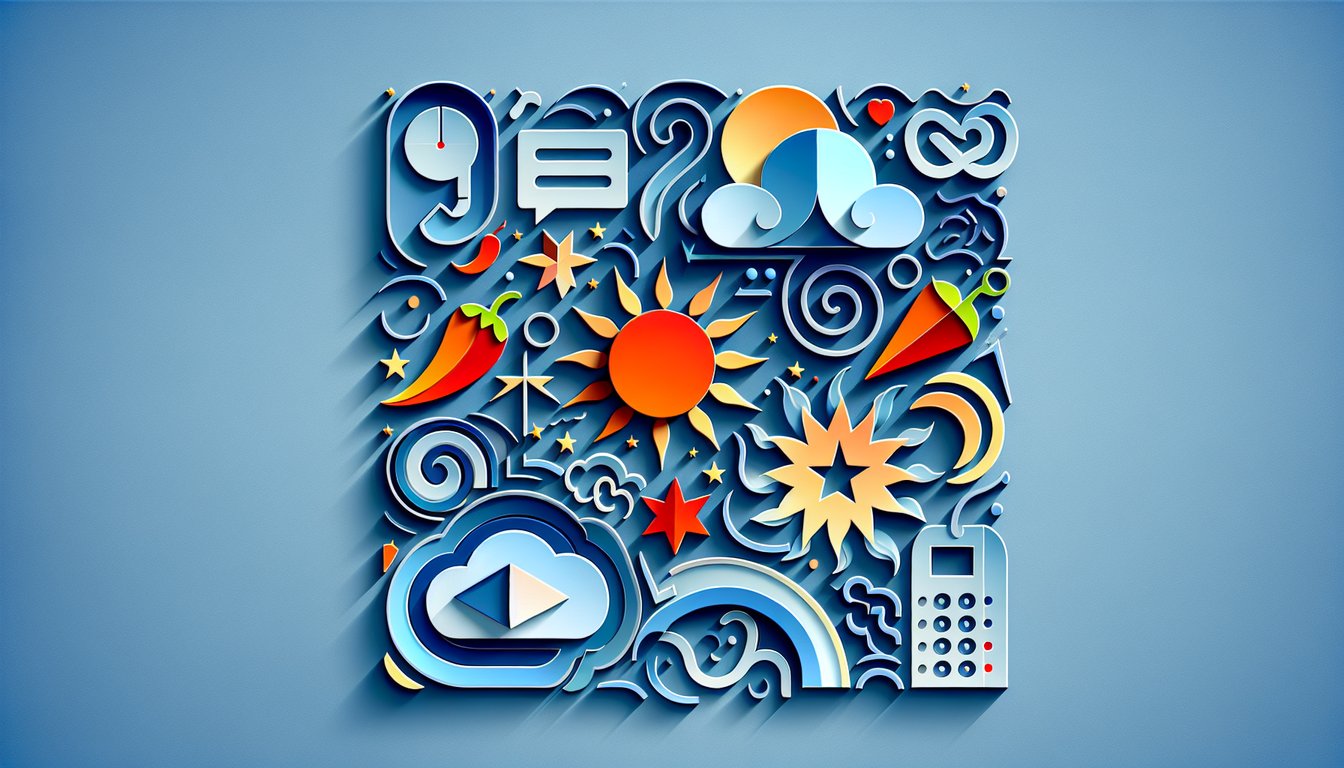 Paper art scene with smartphone musical notes and mood icons on sky blue background inviting personality ringtone quiz