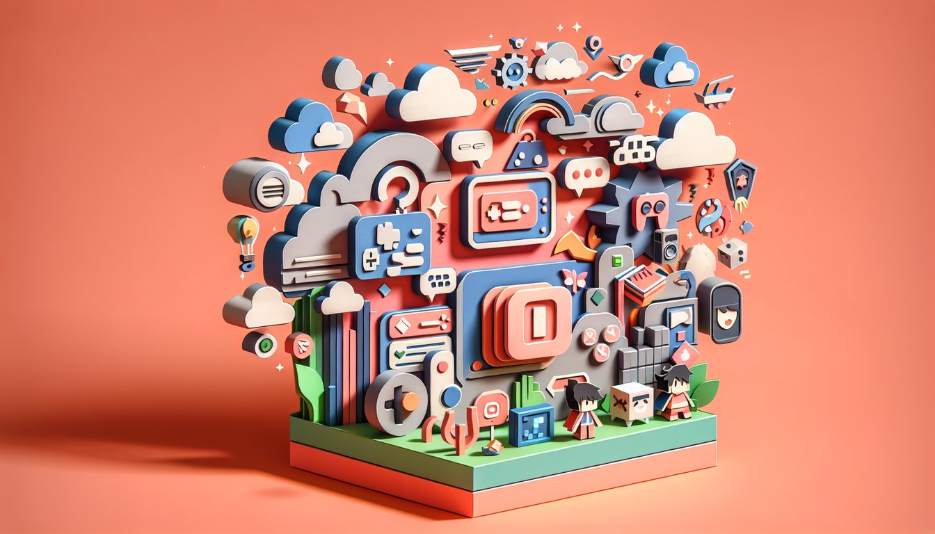Paper art illustration of playful game elements on a coral background inviting players to test their Fantage obsession