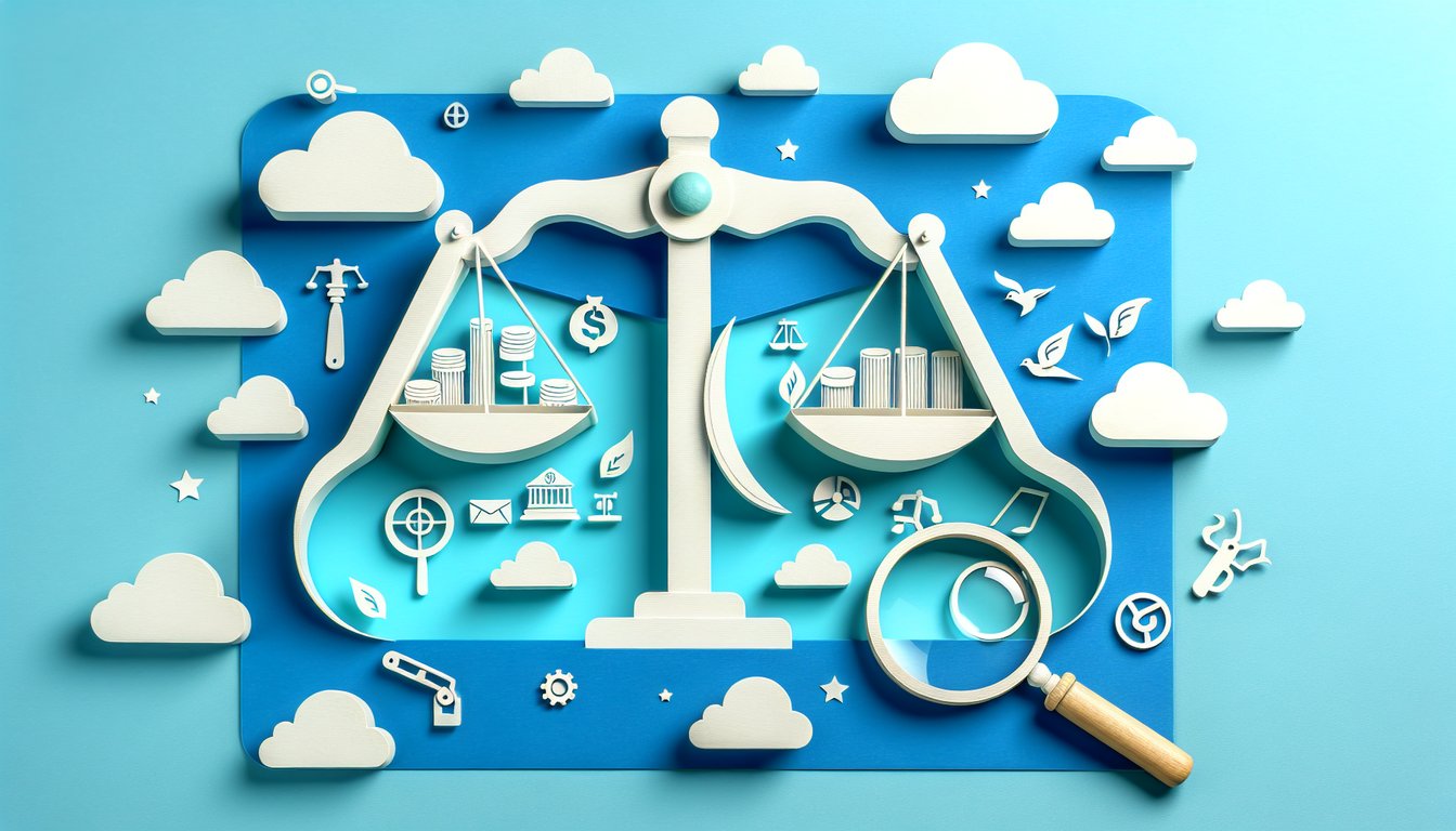 Paper art supply and demand graph with arrows coins and boxes on sky blue background quiz banner