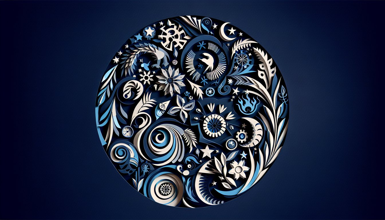 Paper art illustration for Catching Fire personality quiz on dark blue background