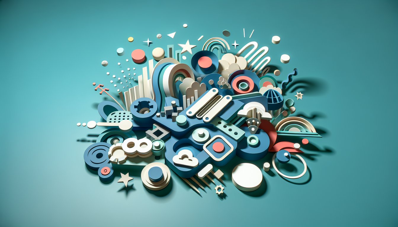 Paper art illustration showing various Blue Clues logos on teal background for a quiz testing logo recognition