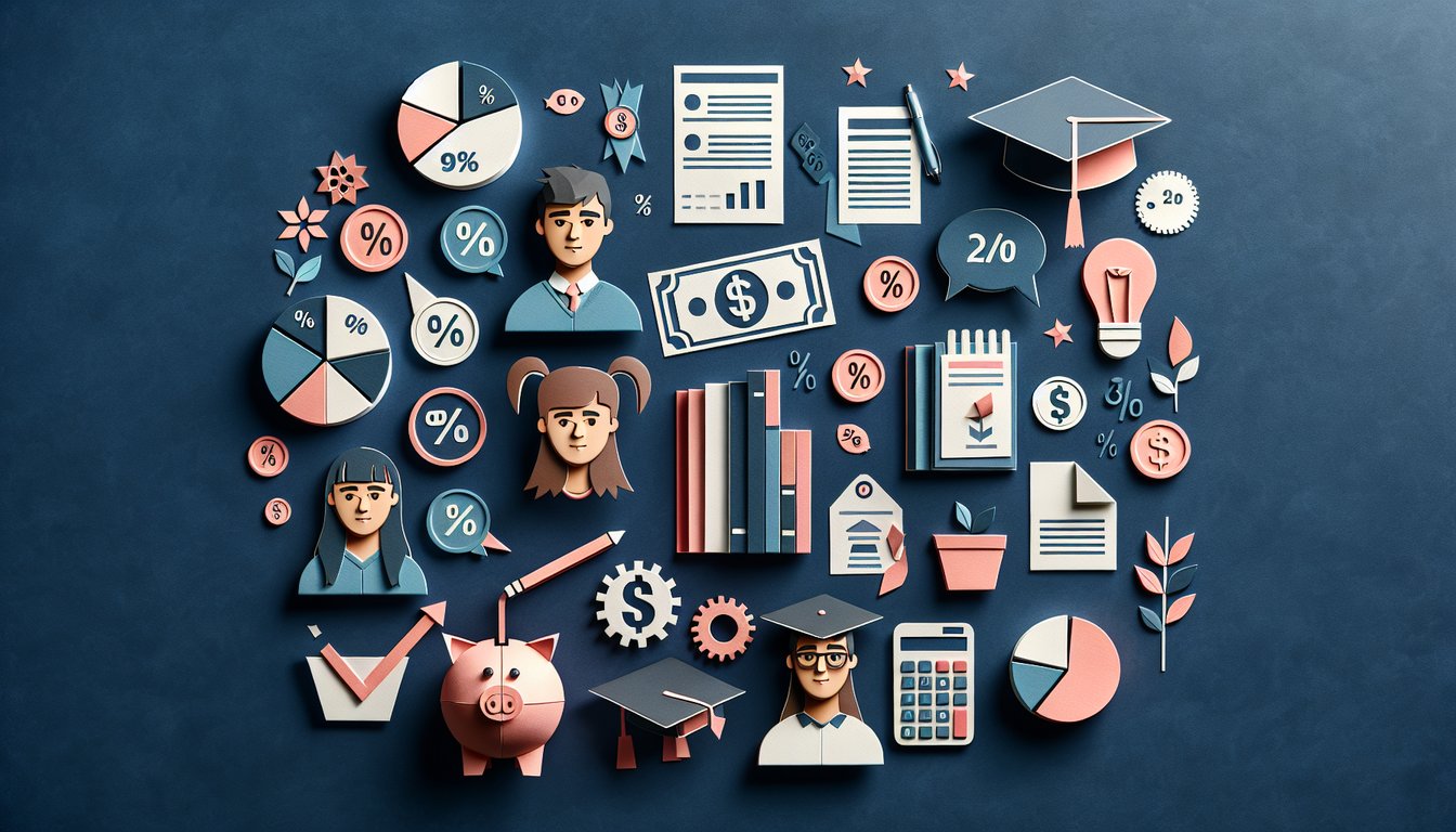 Paper art illustrating a trivia quiz on EverFi Truist Finance Focus for high school students.
