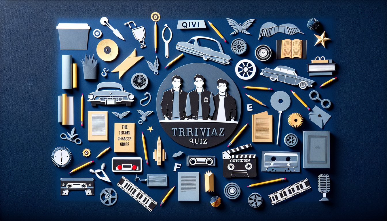 Paper art depicting the interactive Outsiders Exam Challenge quiz for high school students.
