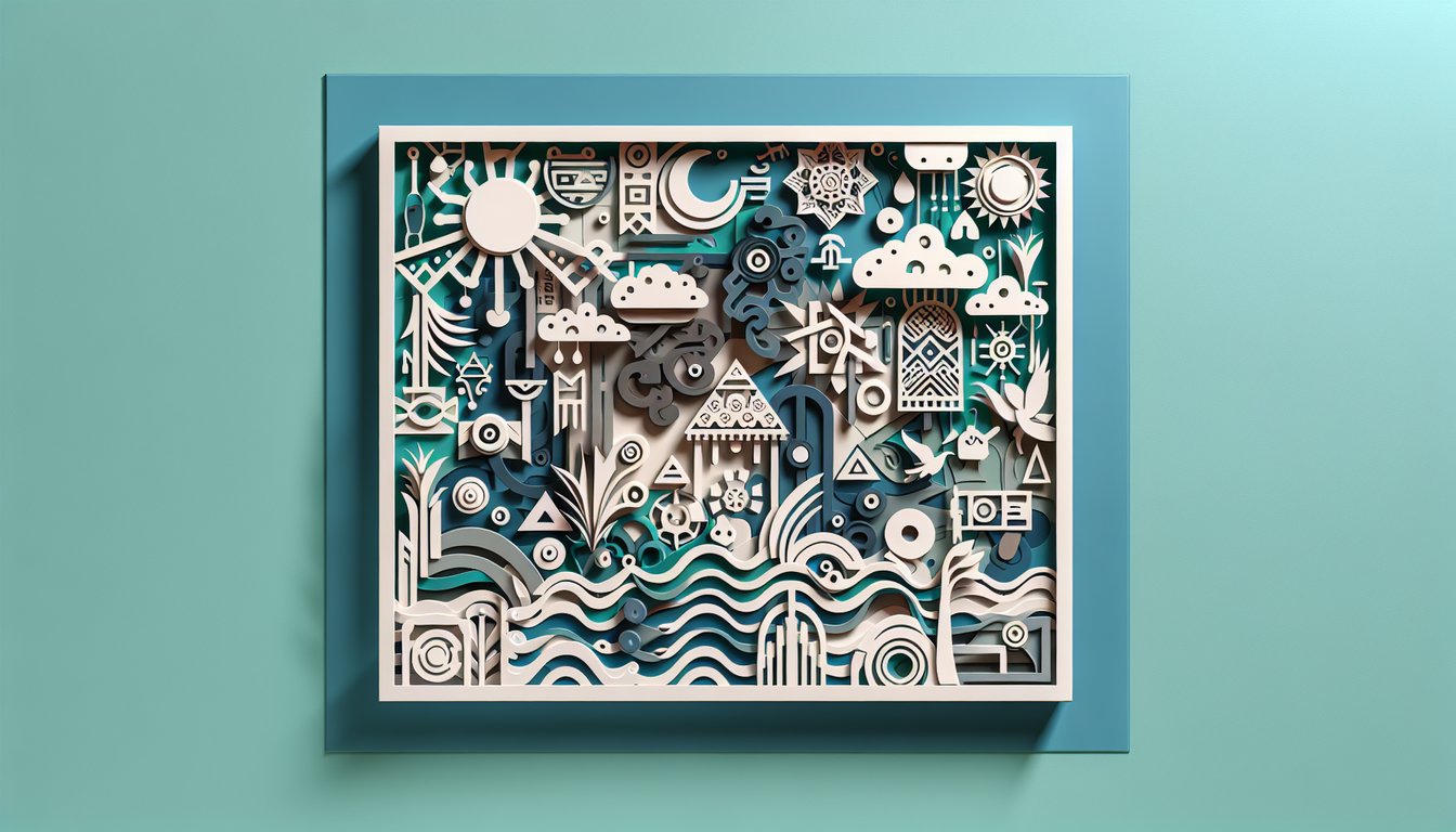 Paper art illustration for a name meaning quiz on a teal background
