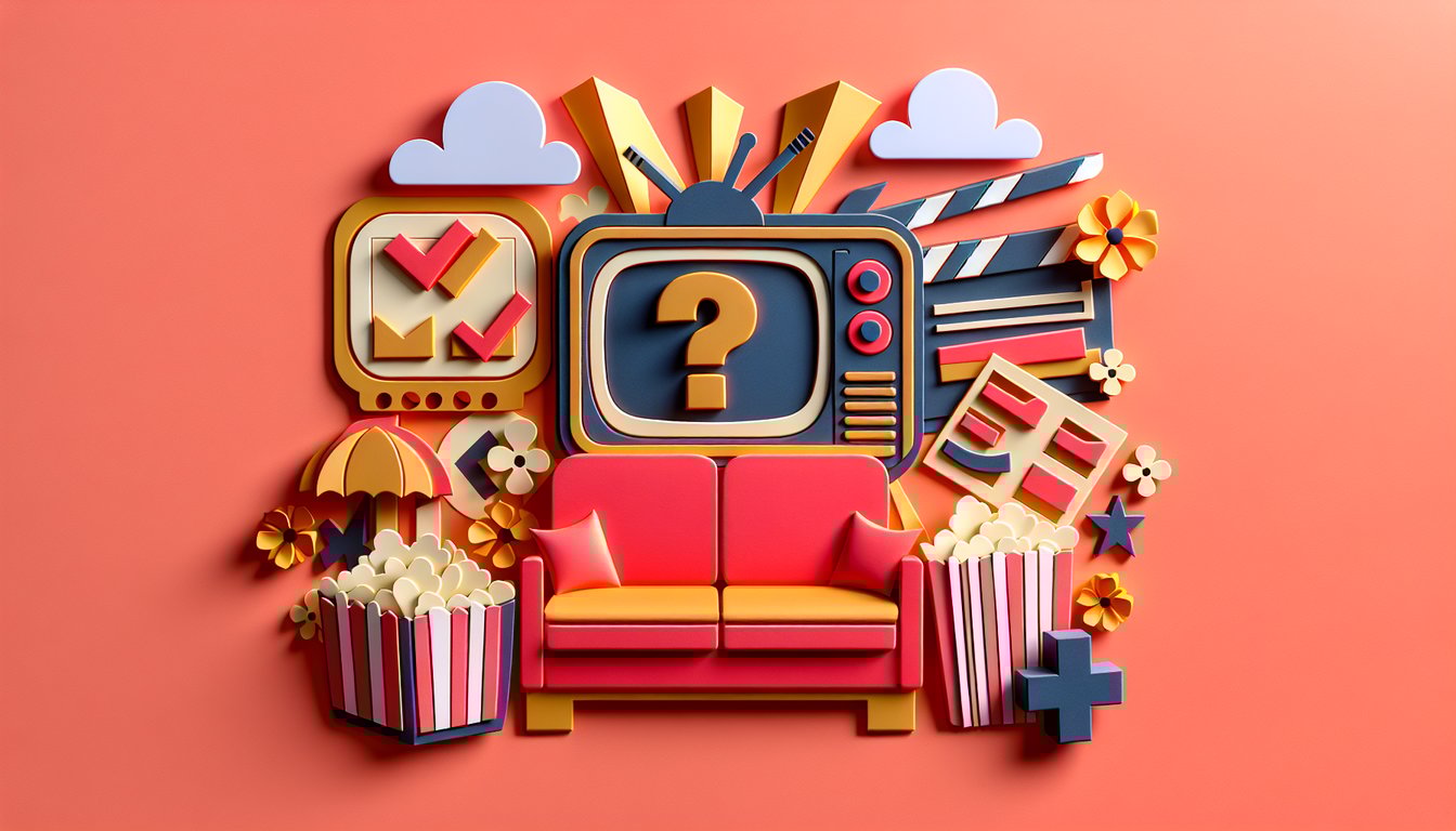 Paper art illustration for Seinfeld trivia quiz on a coral background