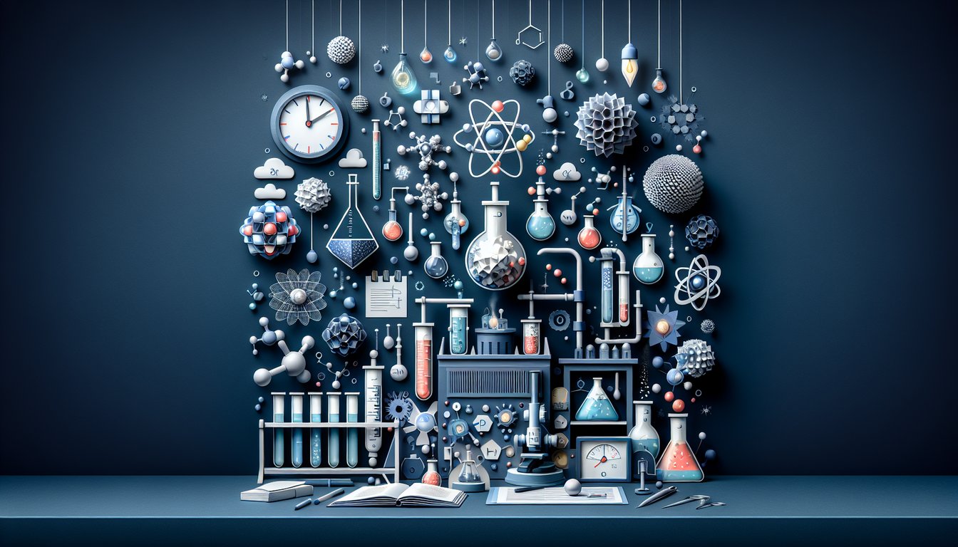 Colorful paper art promoting Gas Law Mastery trivia quiz for high school chemistry students.