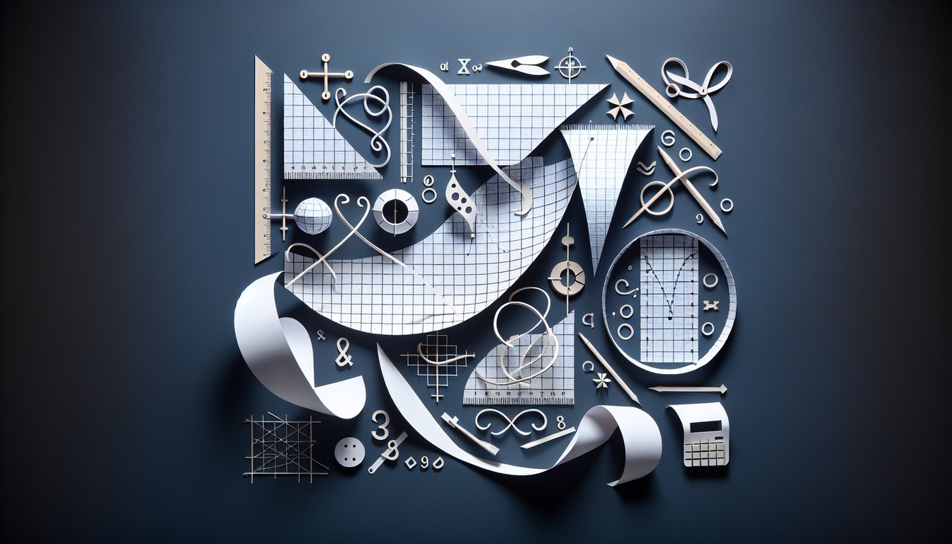 Colorful paper art promoting the Graphing Quadratic Challenge quiz for high school algebra students.