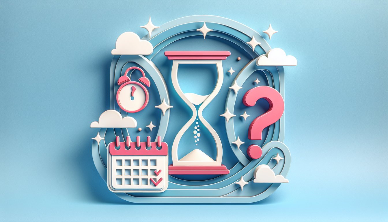 Paper art layers form a stylized calendar cycle with petals and dots on sky blue background representing a period quiz