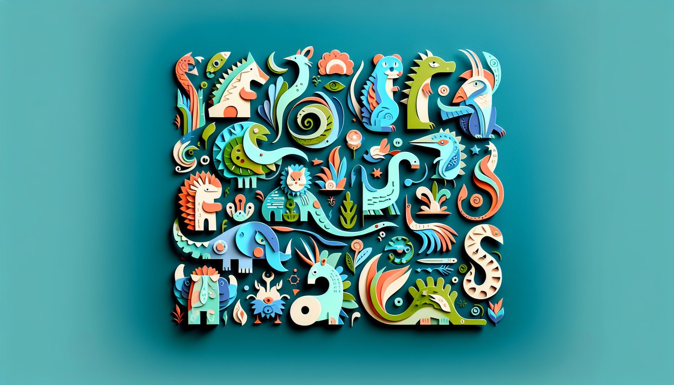 Paper art illustration for Pokemon personality quiz on a teal background