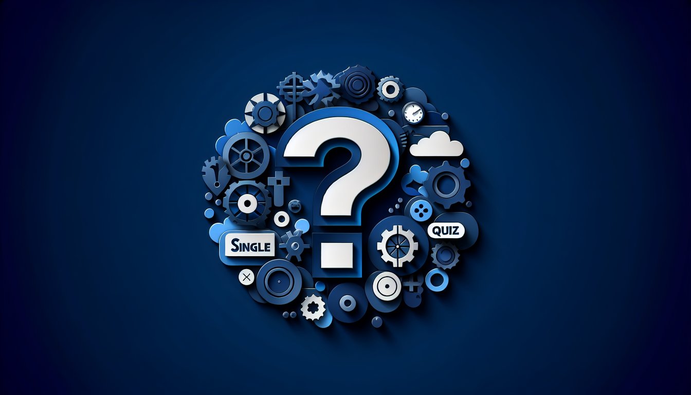 Colorful paper art depicting a trivia quiz with a single question.