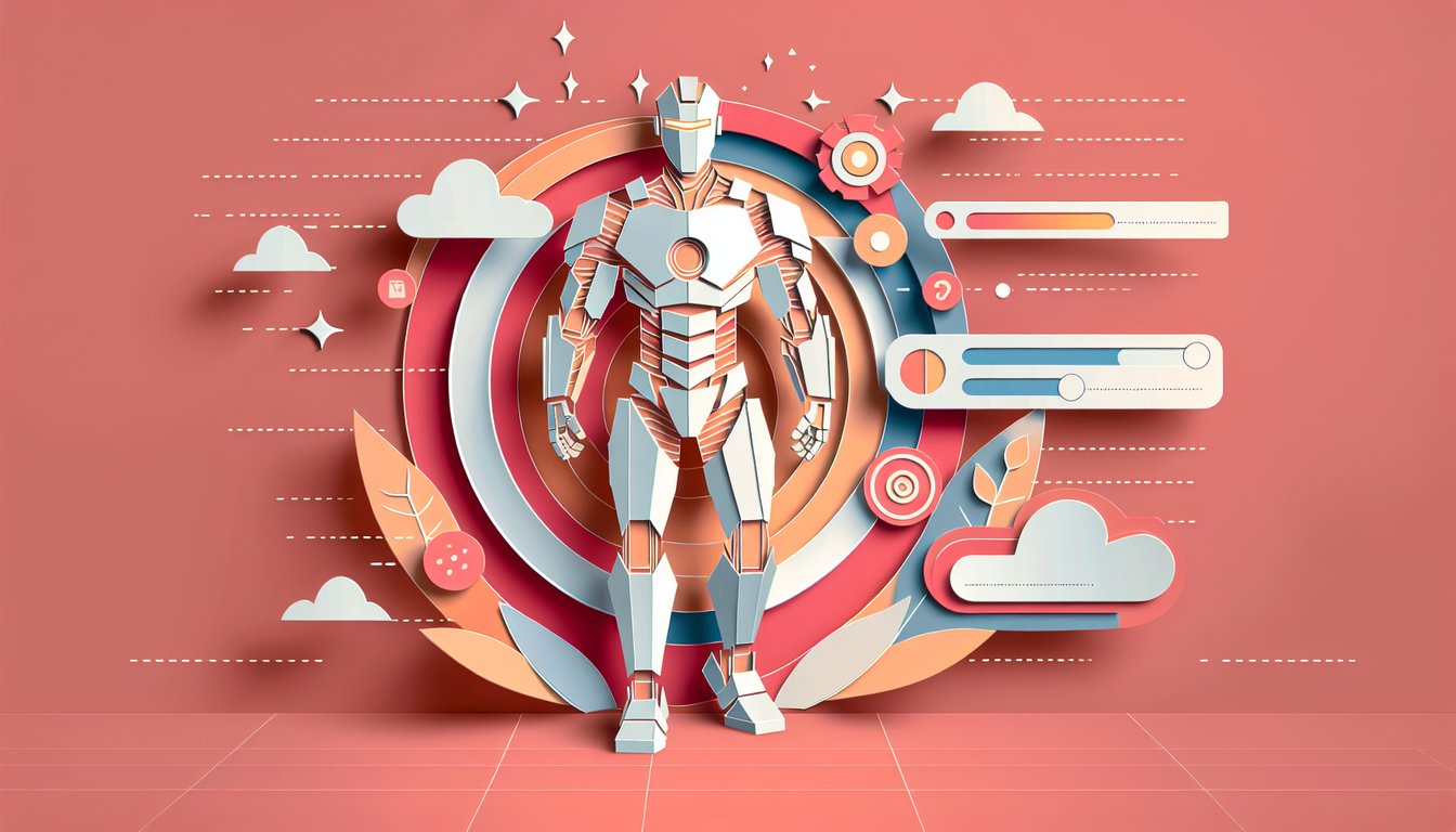 Paper art illustration of stylized heroic Transformers robots on coral background for a Rise of the Beasts quiz header