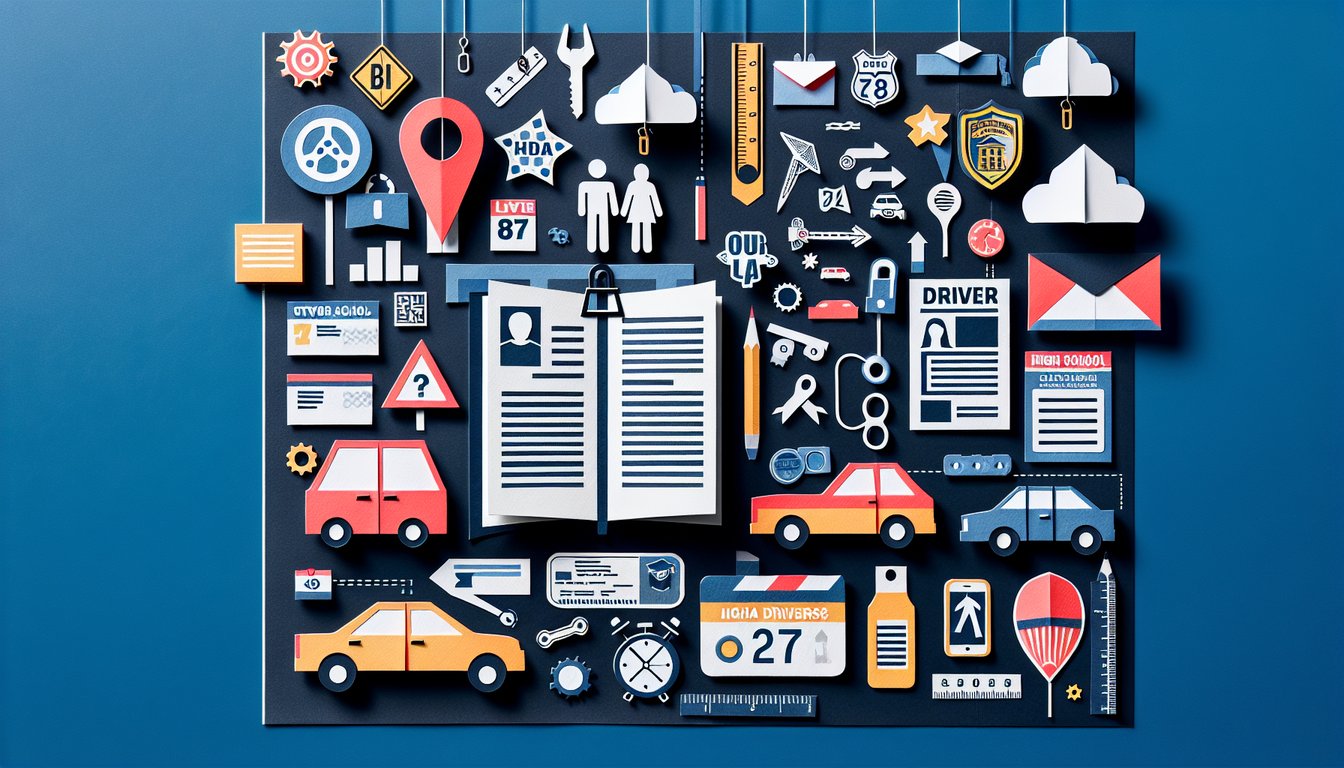 Interactive trivia quiz art for Ace Georgia Permits, a study tool for high school drivers.