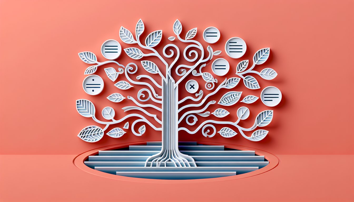 Paper art quiz scene with run on sentences comma splices pencils and speech bubbles on coral background