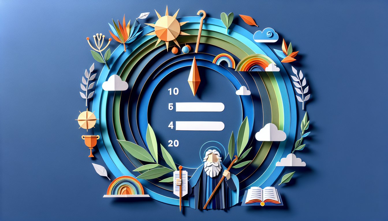 Colorful paper art promoting a Bible Heroes Knowledge Quiz.