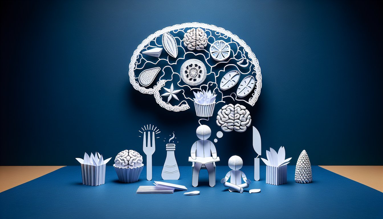 3D voxel art depicting Biopsychology of Ingestive Behavior course content