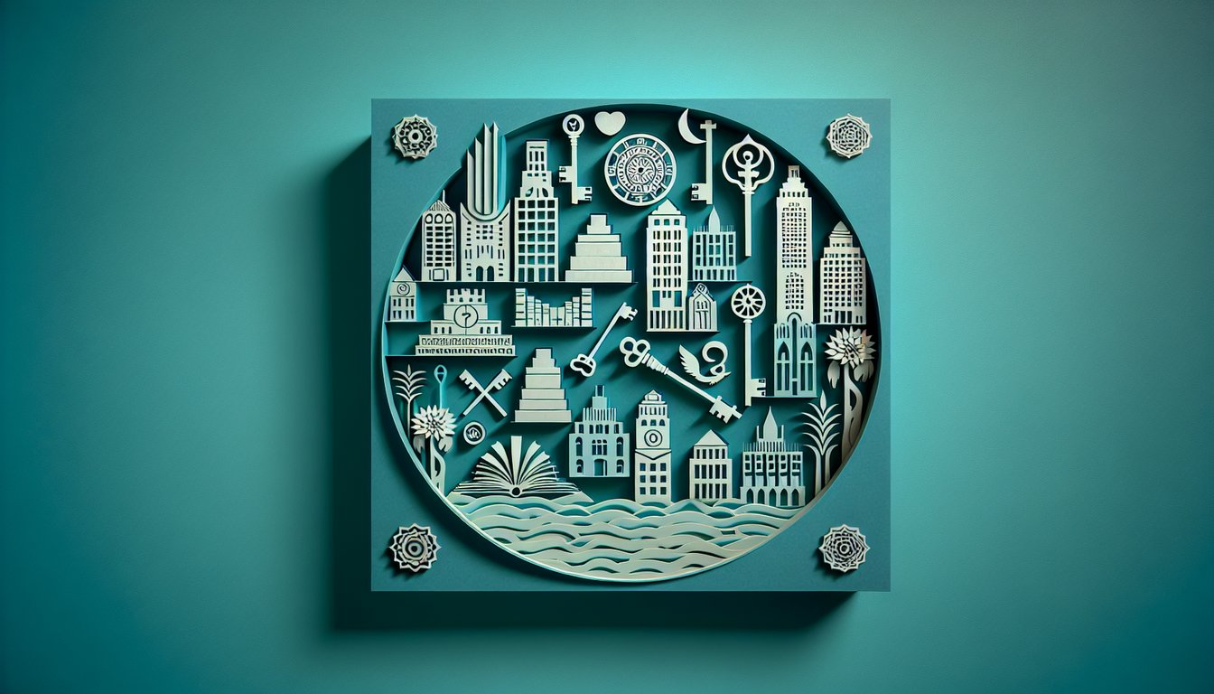 Paper art illustration for KOTLC character quiz on a teal background