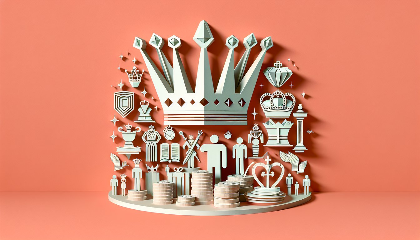 Paper art illustration for entitlement test quiz on coral background
