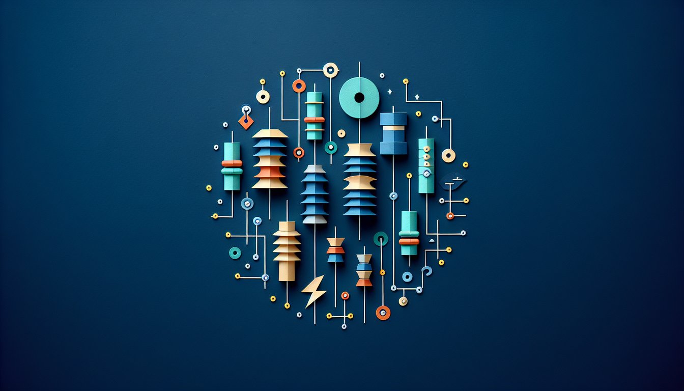 3D voxel art depicting the study and application of Electrical Ceramics.