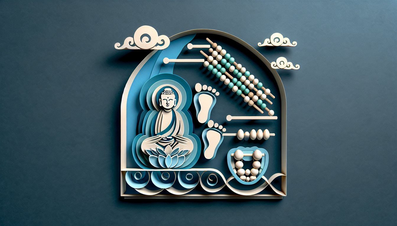 Paper art illustration for a labor prediction quiz on a dark blue background