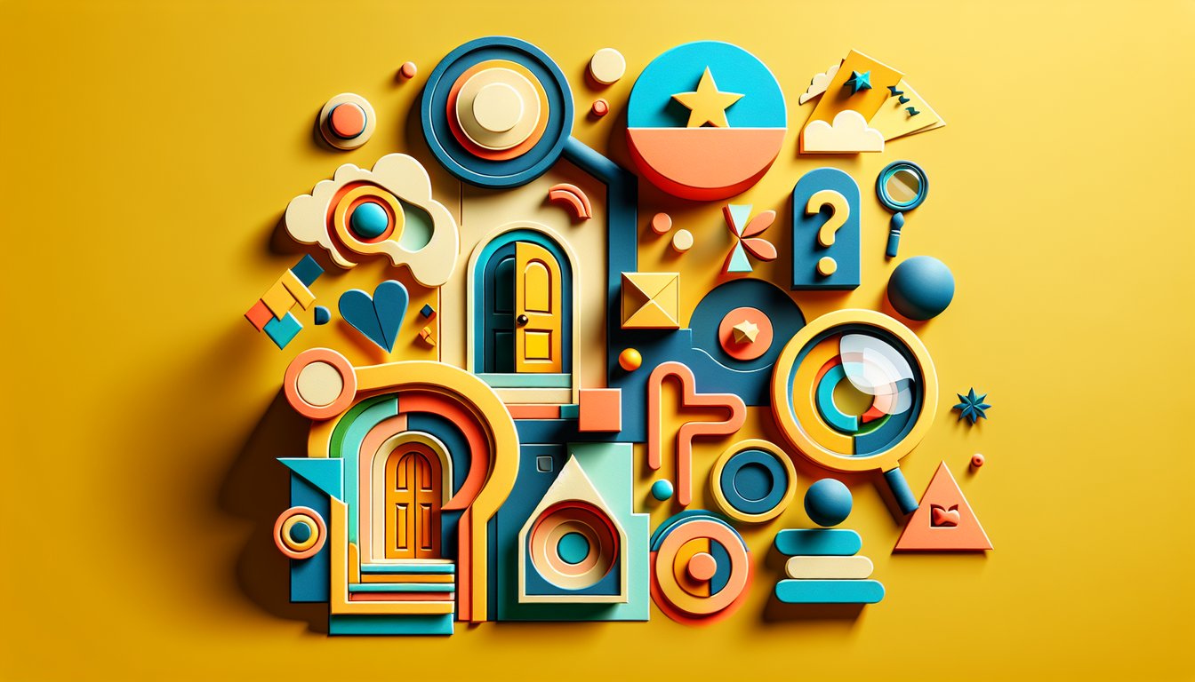 Paper art illustration for Amazing World of Gumball personality quiz on golden yellow background